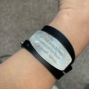 Leather sterling bracelet